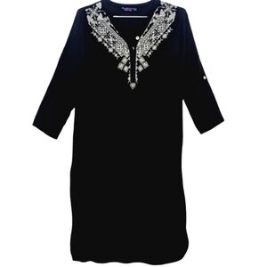 Vintage | Akkriti | Midi Dress | Shell Button | VNeck | Lightweight | Travel |